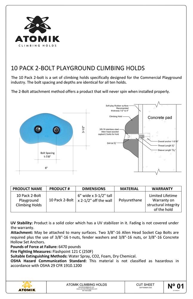 How to Install 10 Pack 2Bolt Climbing Holds On a Soft Play Rubber